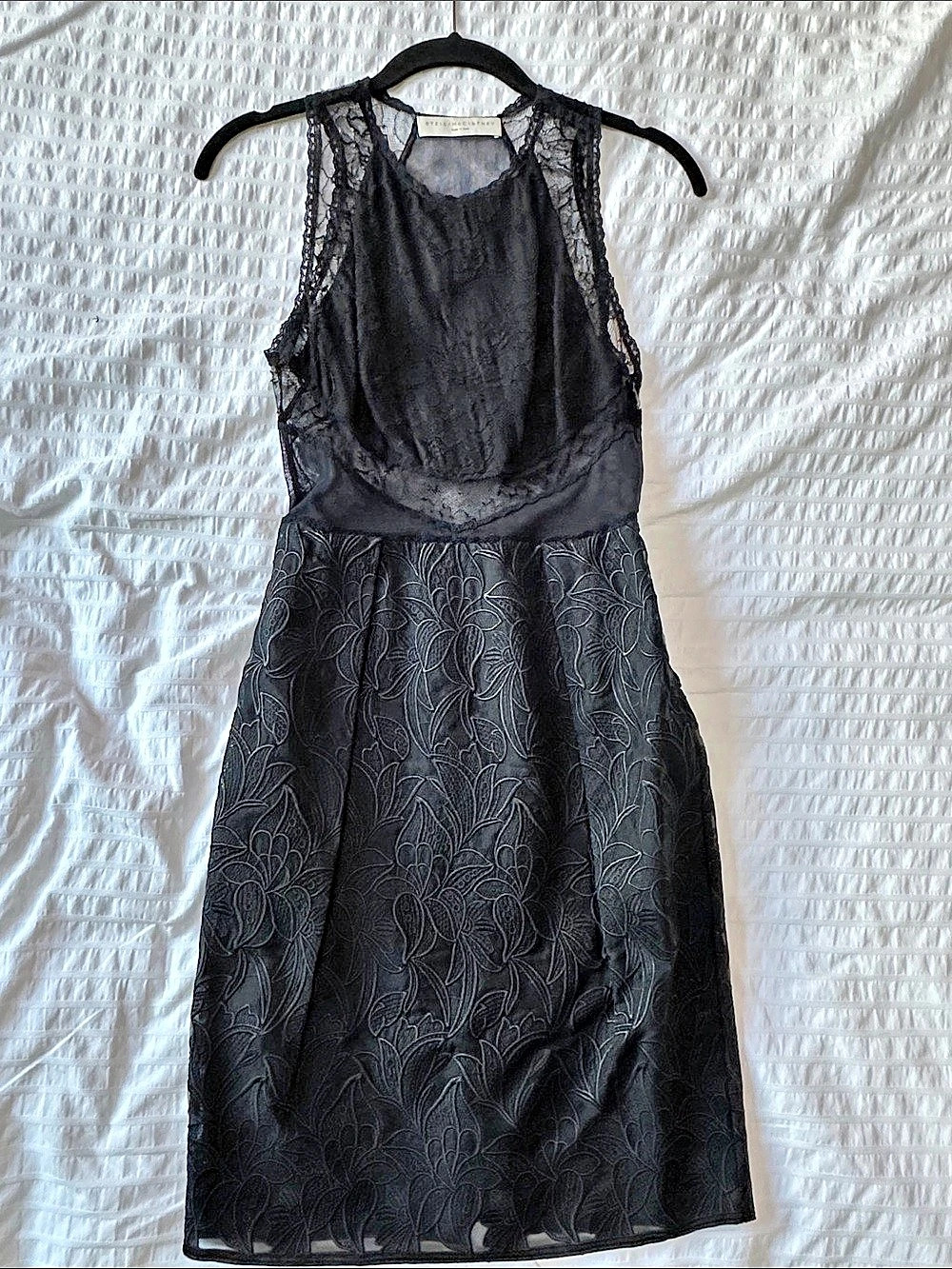 Stella McCartney Black Floral Lace Mini Dress Like New